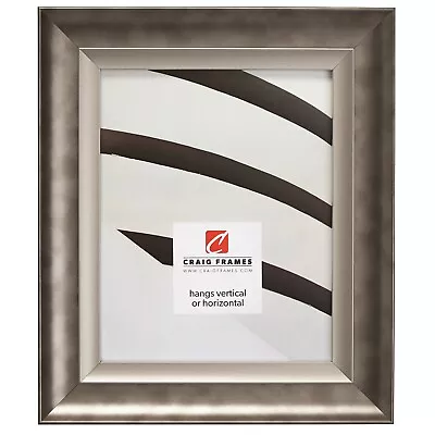 Craig Frames Ventura 2 Inch Wide Modern Distressed Pewter Silver Picture Frame • $35.99