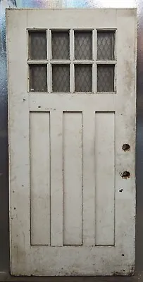 36 X82.5 X1.75  Vintage Antique Old SOLID Wood Door 8 Window Wavy Glass Panels • $799.99