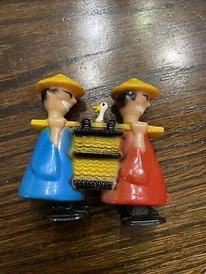 MARX 1960's CHINA MEN CHINESE MEN W/ DUCK HARD PLASTIC INCLINE RAMP WALKER TOY • $35