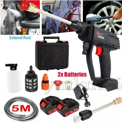 £40.99 • Buy Cordless Car High Pressure Washer Jet Water Wash Cleaner Gun Portable 2 Battery