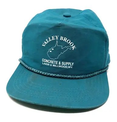 Vintage Valley Brook Concrete Supply Hat Cap Rope Green Snap Back Adjustable • $8.99