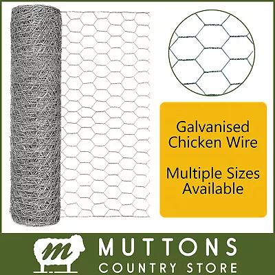 £9.99 • Buy Galvanised Chicken Wire Mesh Netting Rabbit Cage Aviary Fence Plant Net