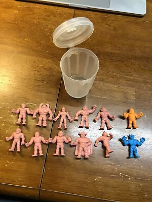 Vintage 80s M.U.S.C.L.E Muscle Men Figures  Lot Of 12 With Trash Can BLUE ORANGE • $15.50