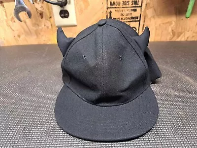 NWOT Black With Devil Horns Men's Adjustable Snapback Cap Hat • $19.99