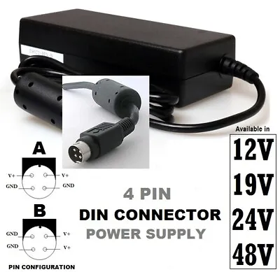 12V 4 Pin DIN Connector Power Adapter For Printer Tv Monitor Cash Till POS Syst • £39.95