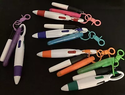4 In 1 Ink Color Pen Highlighter & Sharpie Set Keychain! Organizer Gift Nurse • $8.11