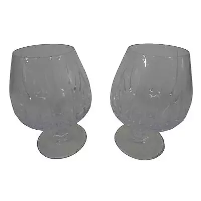 2 Mikasa Arctic Lights Crystal 5 3/4  Vertical Cut Brandy Cognac Snifter Glasses • $124.99