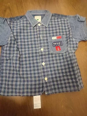 Miniman Designer Boys BLUE Check Shirt - Age 2-3 Years • £9.95