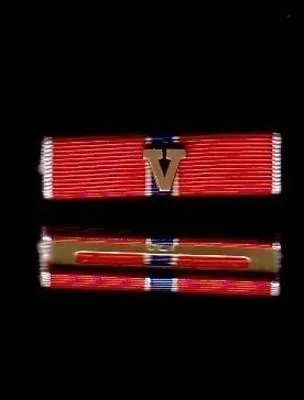 $4.99 • Buy One Genuine US Bronze Star Medal Ribbon Bar With V Device
