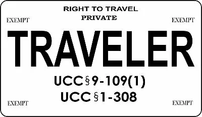 Traveler Right To Travel On White Motorcycle License Plate • $17.99