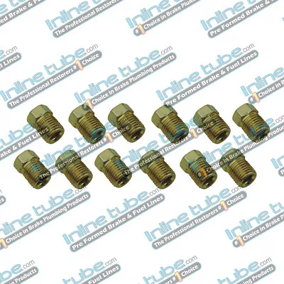 3/8-24 Inverted Flare Gold Zinc Tube Nut Fitting 3/16 Steel Brake Line Tubing 12 • $7.99