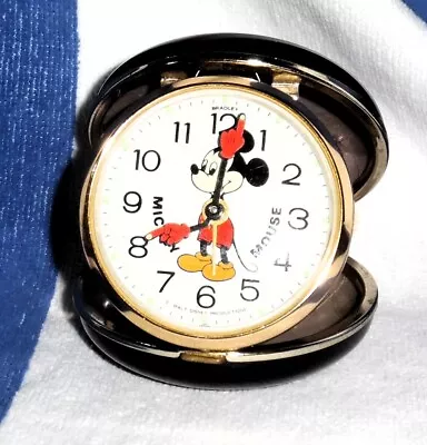Mickey Mouse Vintage Travel Alarm Clock Walt Disney Productions By Bradley Japan • $25.99