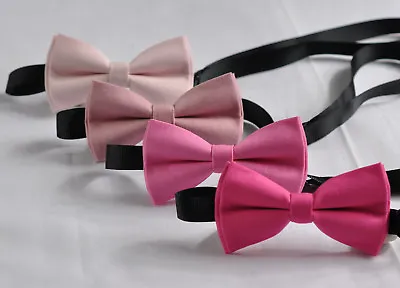 Baby Pink Candy PINK Hot Pink 100% Cotton BOW TIE For Men Toddlers Baby Kids Boy • £4.65