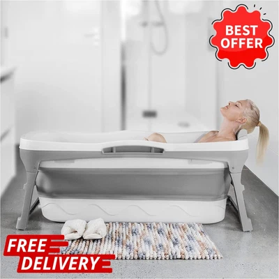 $364.99 • Buy Portable Bathtub For Adult - Large 56'in Foldable Collapsible Tub - Ergonomicall