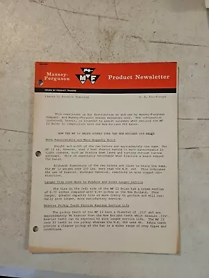 Vintage 1965 Massey Ferguson 12 Baler Product Newsletter  • $11.35