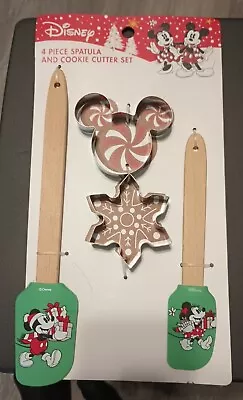 Disney 4 Piece Mickey Mouse & Minnie Mouse Cookie Cutter Spatula Set  • $11