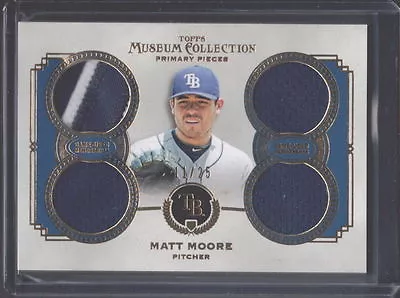 2013 Topps Museum Collection Matt Moore Rays Quad Jersey Card Serial #ed 11/25 • $9.99