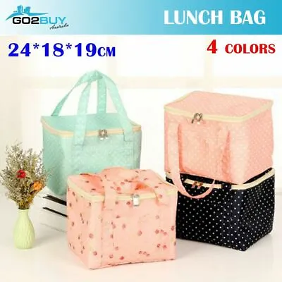 $7.95 • Buy Large Portable Polka Dots Thermal Cooler Lunch Box Carry Picnic Case Storage Bag