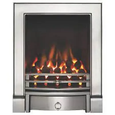 Focal Point Soho Chrome Rotary Control Inset Gas Full Depth Fire 485 X 180 X 595 • £299.99