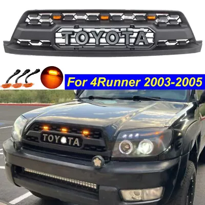 Front Grille For Toyota 4Runner 2003 04 2005 Grill W/Letters W/3LEDs Matte Black • $189.95