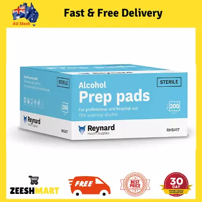 REYNARD LARGE Alcohol Skin Prep Pads / Swabs / Wipes -Isopropyl 70% - 6 X 6 Cm • $16.49