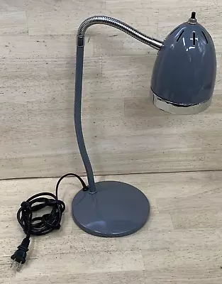 INDUSTRIAL DESK LAMP Steel Table Flexible Gooseneck Light DARK GRAY • $39.95