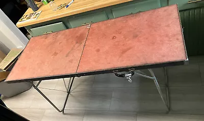 Good Design Folding Camping Table Vintage Metal And Partial Wood 29.5 T 60 L 24 • $89.99