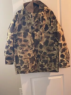 Vintage 80s Columbia Hunting Jacket Medium Brown Camo Camouflage Hooded GORE-TEX • $35