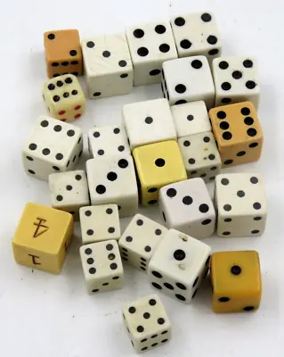 Vintage Dice Lot Of 25 ~ Various Sizes & Colors • $19.95