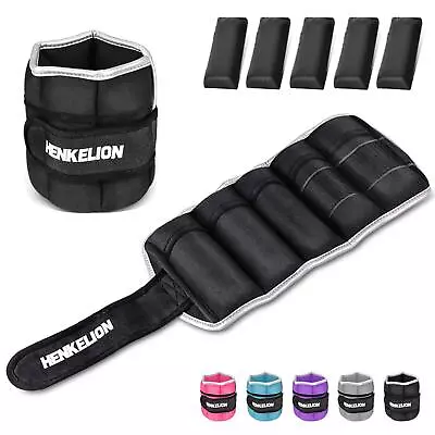 Henkelion 1 Pair 6 Lbs Adjustable Ankle Weights For Women Men  Strength Trai... • $35.25