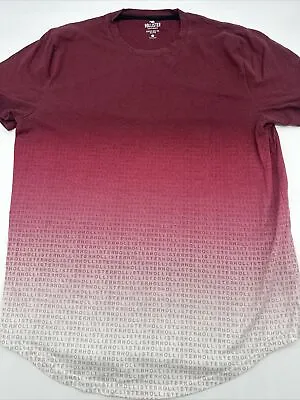 Hollister T-Shirt Men Large Red Logo Curved Hem…#4519 • $5.10