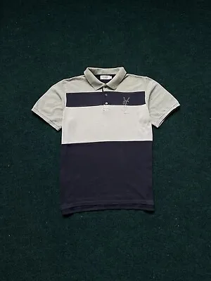 Yves Saint Laurent Striped Polo Shirt Big Logo Embroidered Size:L Vintage 90's • $41