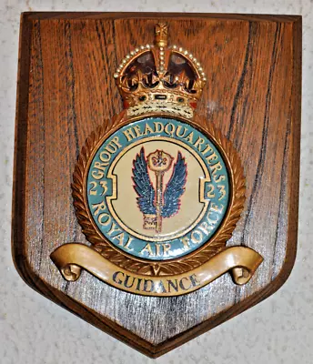 23 Group Headquarters Royal Air Force Mess Plaque Shield RAF HQ King's Crown • £35