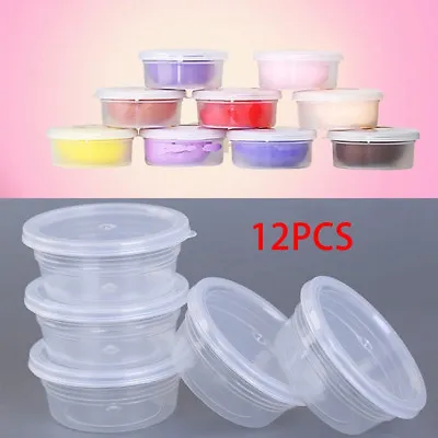 $12.72 • Buy 12 Pc Translucent  Slime Storage Containers Storage Cups Containers With Lids.