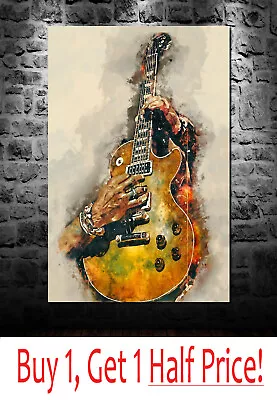 SLASH GUNS N ROSES CANVAS WALL ART PRINT - FRAMED - *Ready To Hang* • $37.88