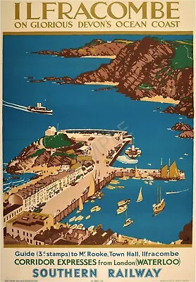 Ilfracombe Southern Railway Corridor Express From London Vintage Poster Print • £5.99