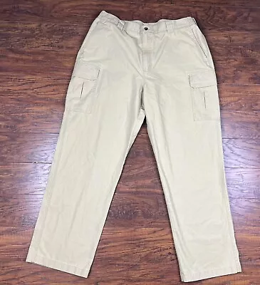 LL Bean Cargo Pants Elastic Waist Mens 40x32 Khaki I5 • $24.95