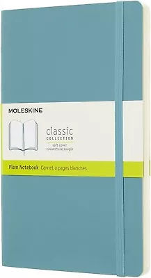 Moleskine Classic Notebook Soft Cover Large (5 X 8.25 ) Plain/Blank Reef Blue • $19.95