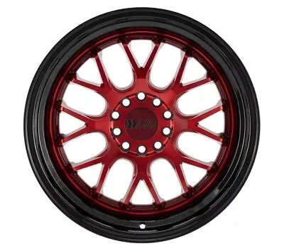 4-New 17  F1R F21 V2 Wheels 17x8.5 5x100/5x114.3 35 Candy Red Black Lip Rims • $840