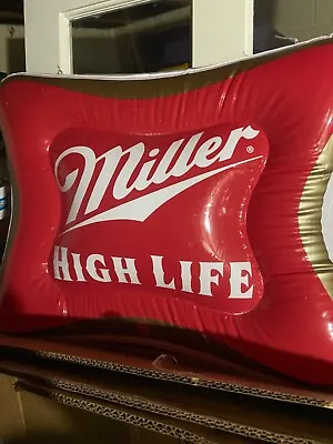 Miller High Life Beer Soft Cross Blow Up Inflatable Logo Back Bar Sign Game Room • $26