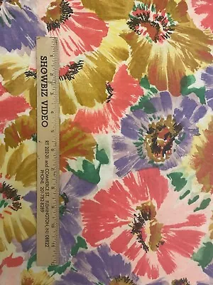 Multicolored Floral Cotton Knit Fabric 62  Wide Marcus B. Textiles 1 3/8 Yards • $9.95