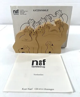 Naef Spielzung Katzen Familie #9234 Design Sabu Oguro Nesting Wooden Cat Puzzle • $99.99