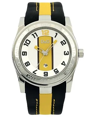 Dolce & Gabanna Men's DW0215 Bi-Colour Leather Quartz Watch Yellow-Silver  Dial • $120.22