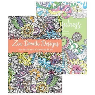 Zen Doodle Mindfulness Colouring In Book - Therapy Anti Stress Single Book • £2.79