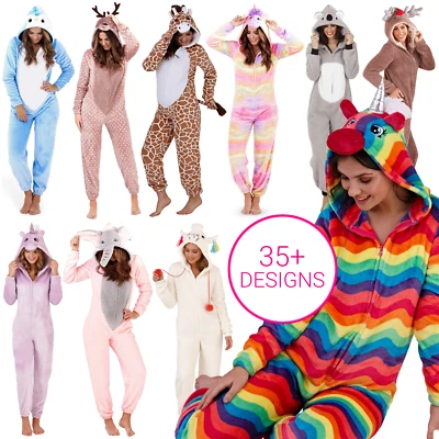 £5.97 • Buy 1Onesie Ladies All In One Pyjamas Size 14 Size 16 18 Ladies Pyjamas Set Unicorn 