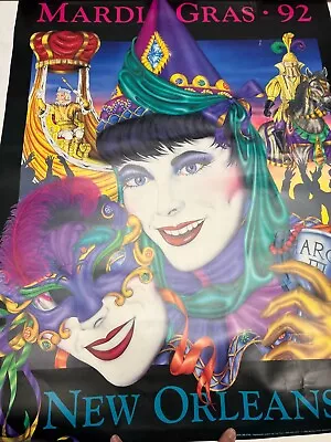 Mardi Gras 1992 New Orleans Poster Authentic Gold Seal Michael Hunt • $27.97