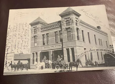 RPPC Central Fire Station Mankato MI.  2/14/1910 Fire Department / Pub By N Y & • $9.99