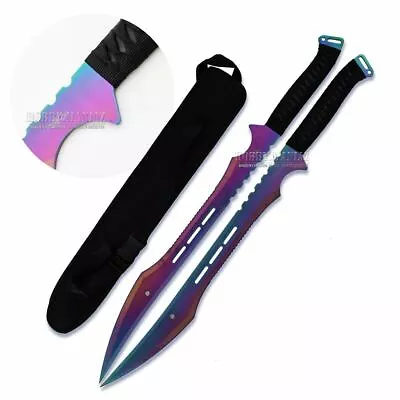 $82.90 • Buy Ninja Warrior Full Tang Rainbow Twin Sword Machete Set