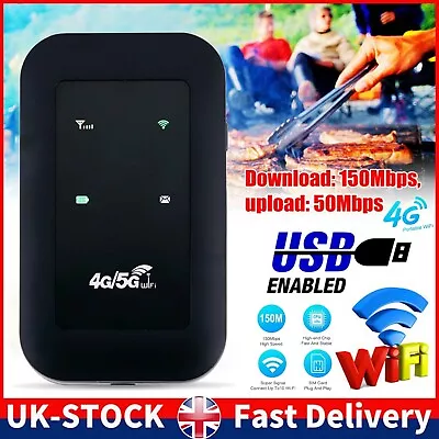 Wireless 4G 5G LTE Mobile Hotspot Router Unlocked-WiFi Portable MiFi Broadband • £17.89