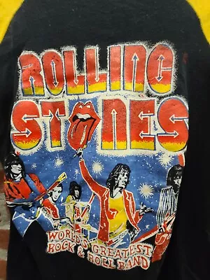 Vintage 1981 Rolling Stones Bootleg-Deadstock Shirt (Black With Yellow Sleeves) • $99